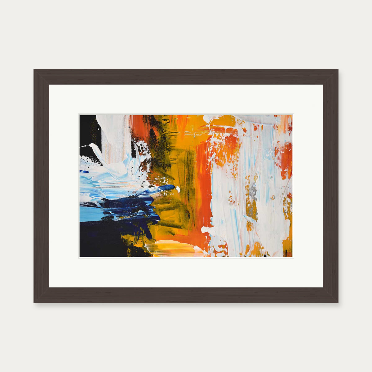 Abstraction 62 Art Print — 30 x 40 cm — Brown Frame