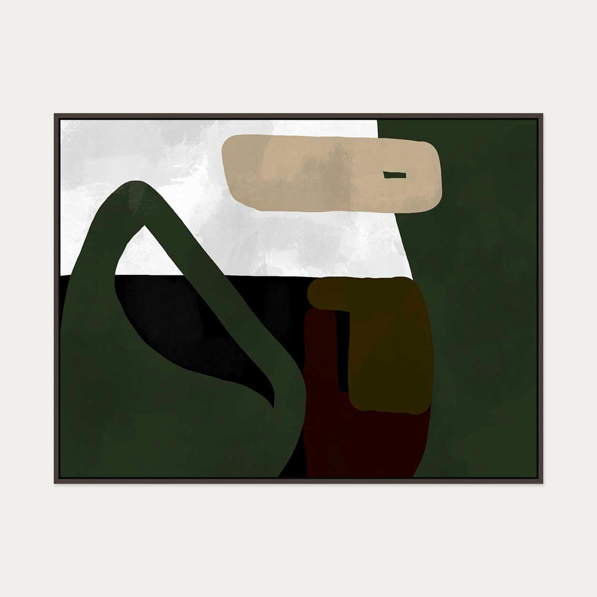 Abstraction III Canvas Art — 90 x 120 cm — Brown Frame