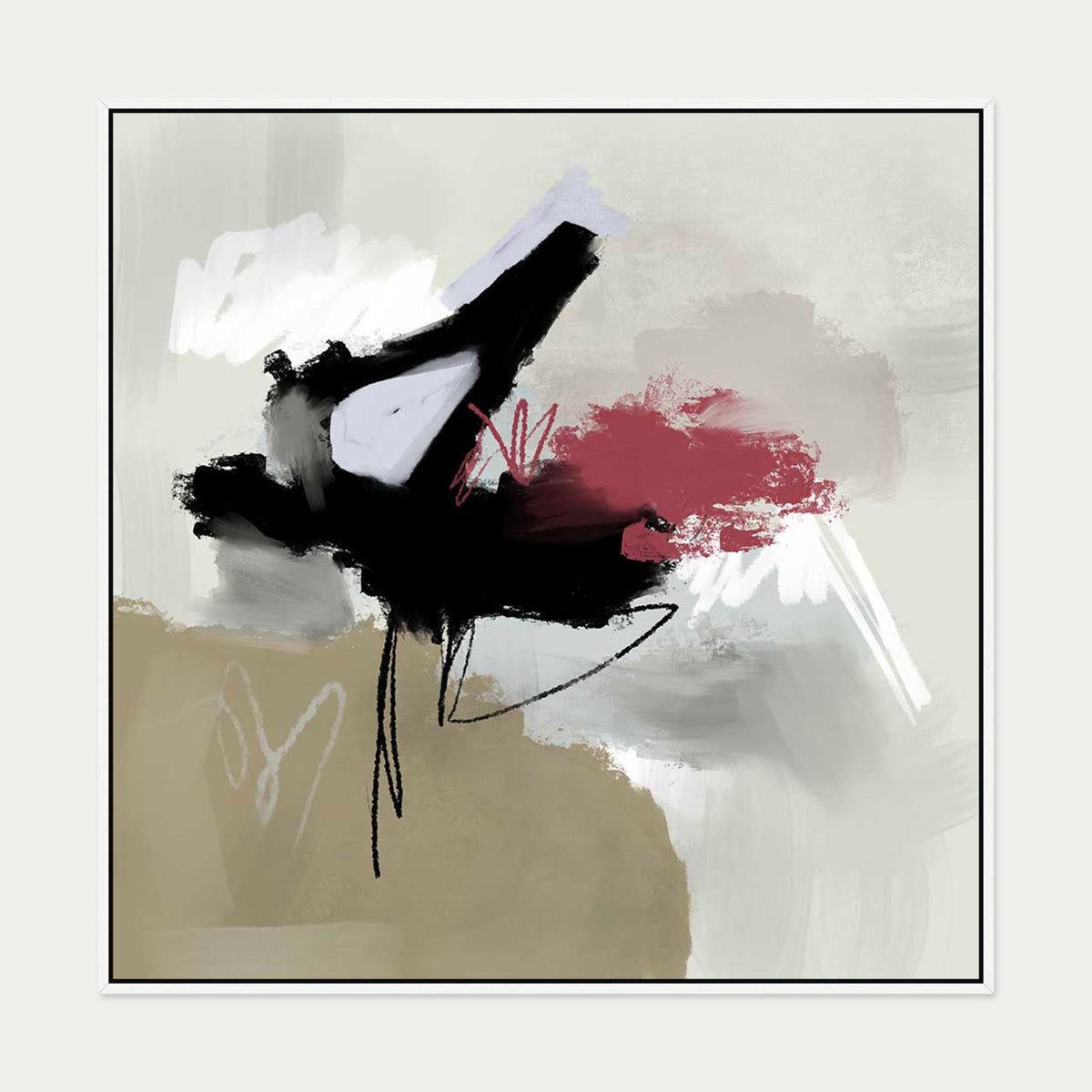 Adrift Canvas Art — 100 x 100 cm — White Frame