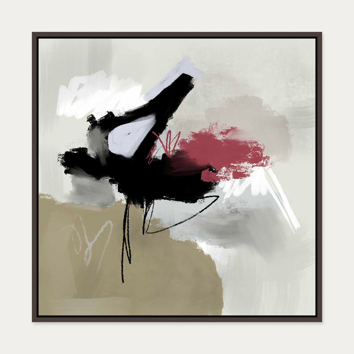 Adrift Canvas Art — 70 x 70 cm — Brown Frame