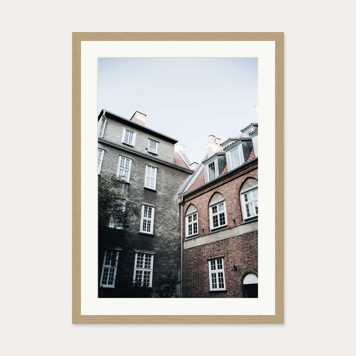 Amsterdam Architecture Art Print — 50 x 70 cm — Oak Frame