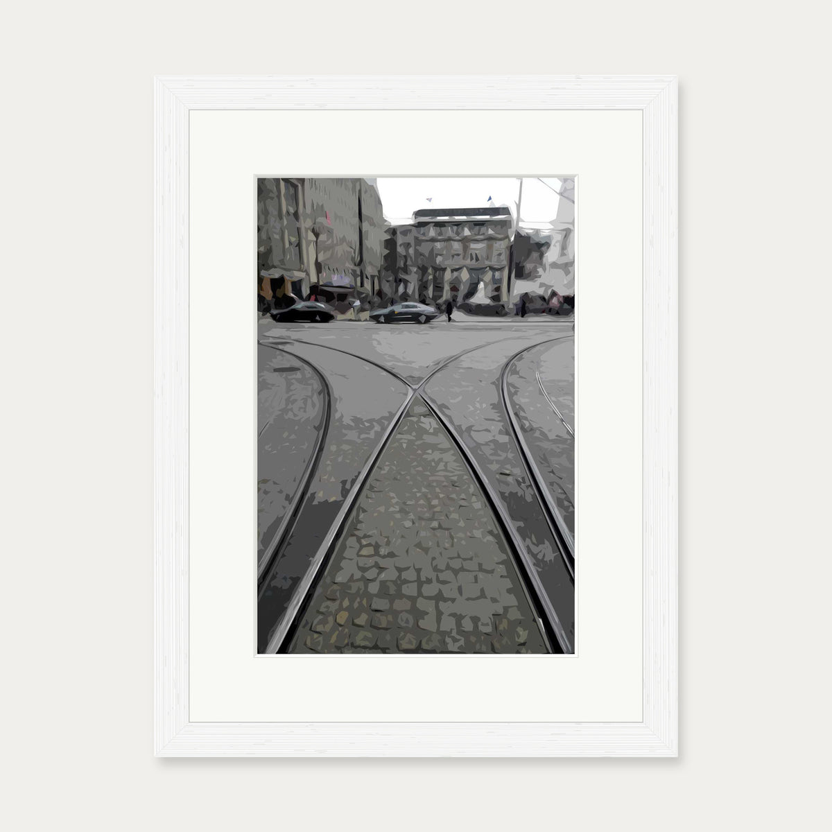 Amsterdam Tram Art Print — 30 x 40 cm — White Frame