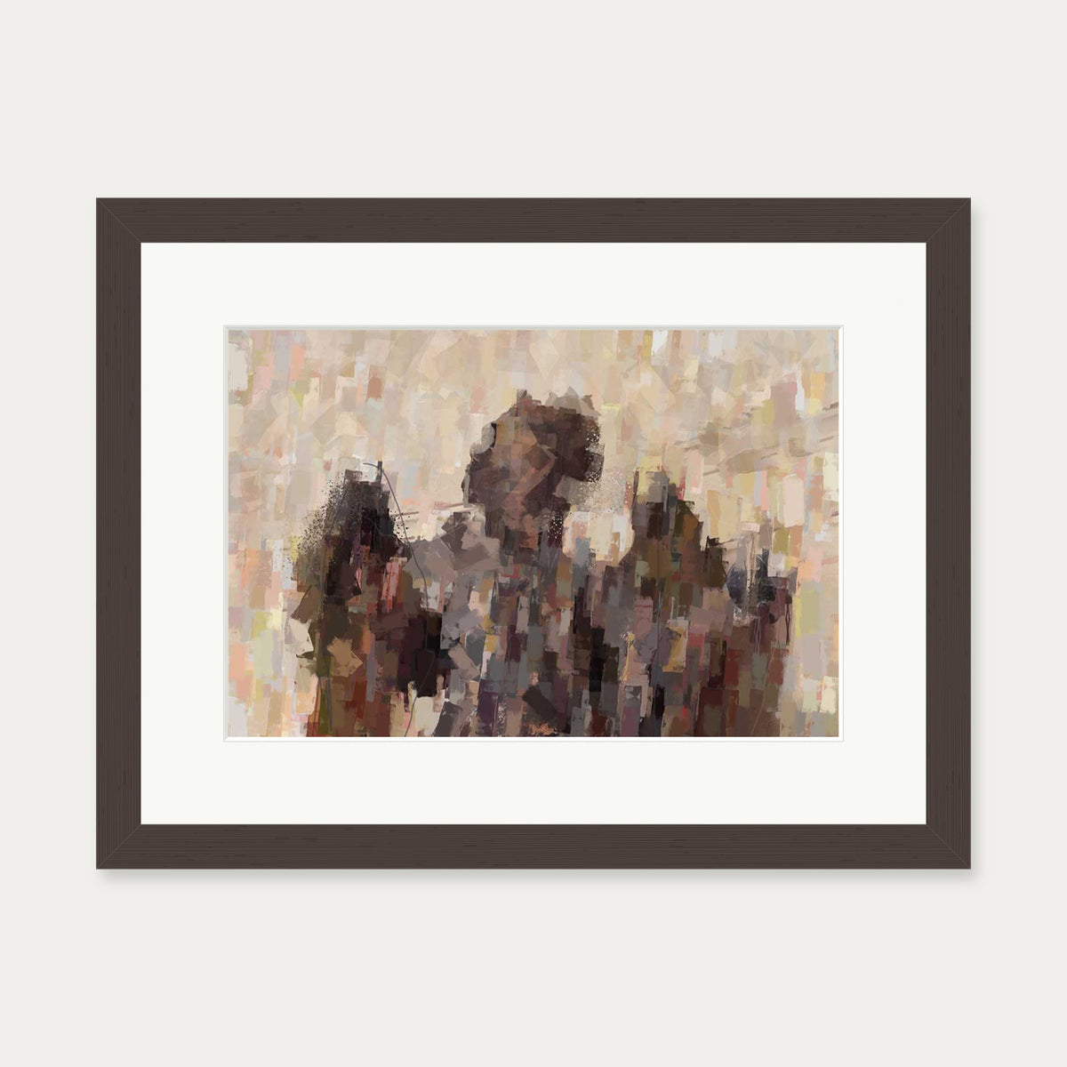 Angels Of Paris Art Print — 30 x 40 cm — Brown Frame