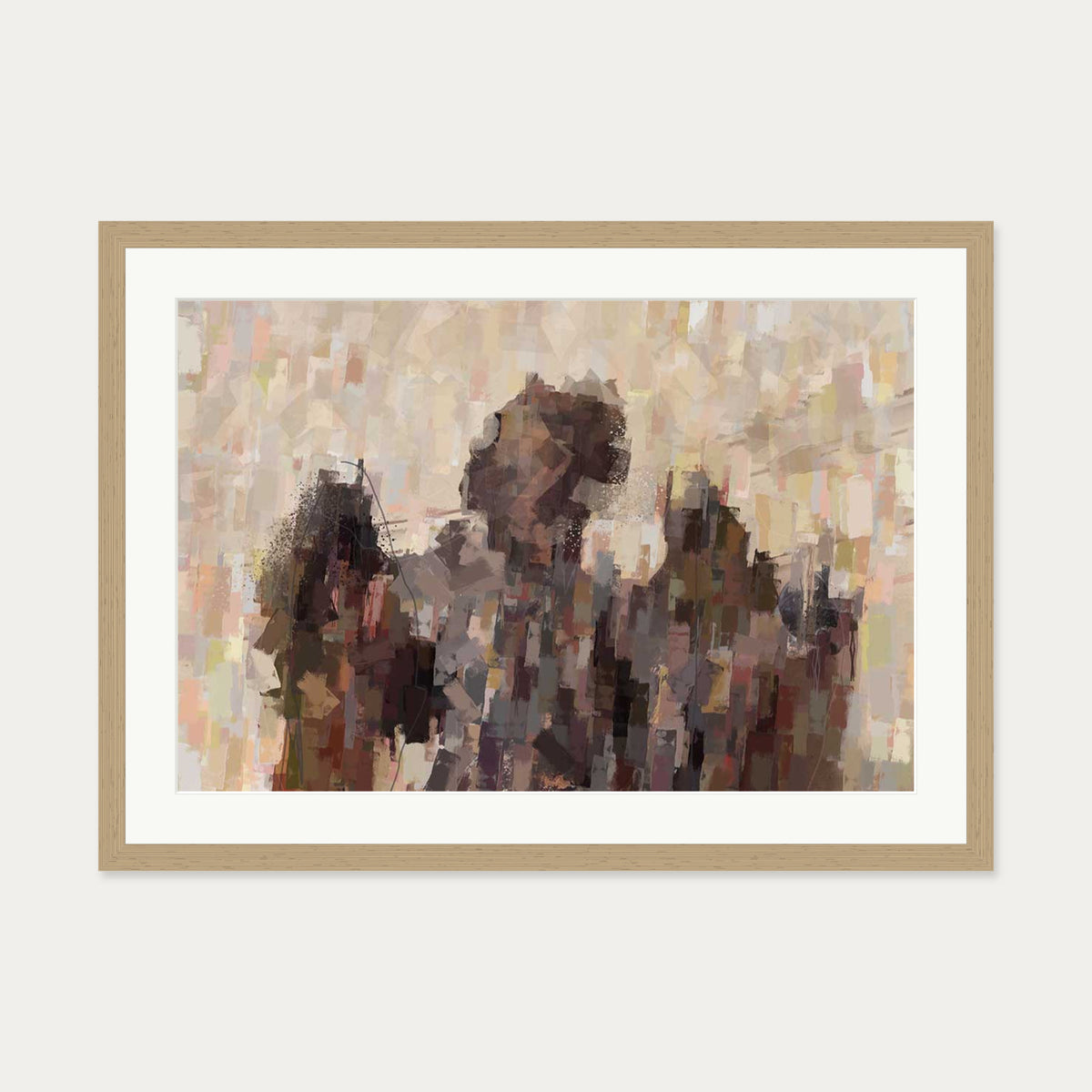Angels Of Paris Art Print — 50 x 70 cm — Oak Frame