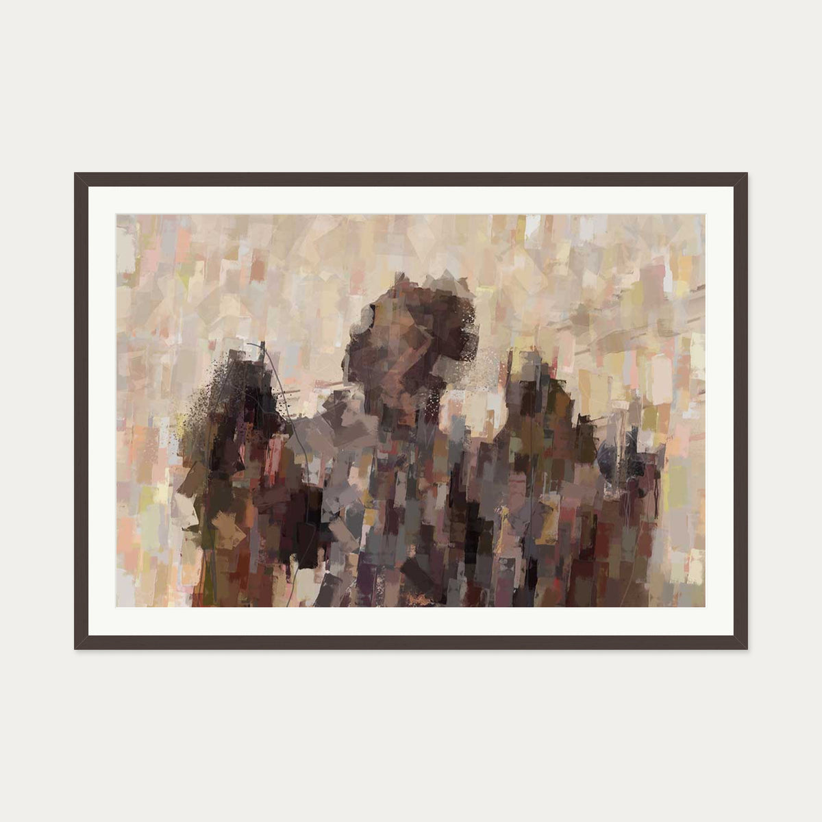 Angels Of Paris Art Print — 70 x 100 cm — Brown Frame