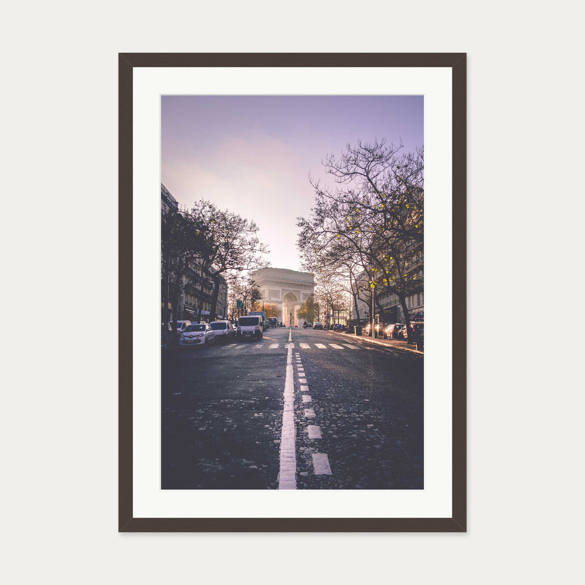 Arc De Triomphe Art Print — 50 x 70 cm — Brown Frame