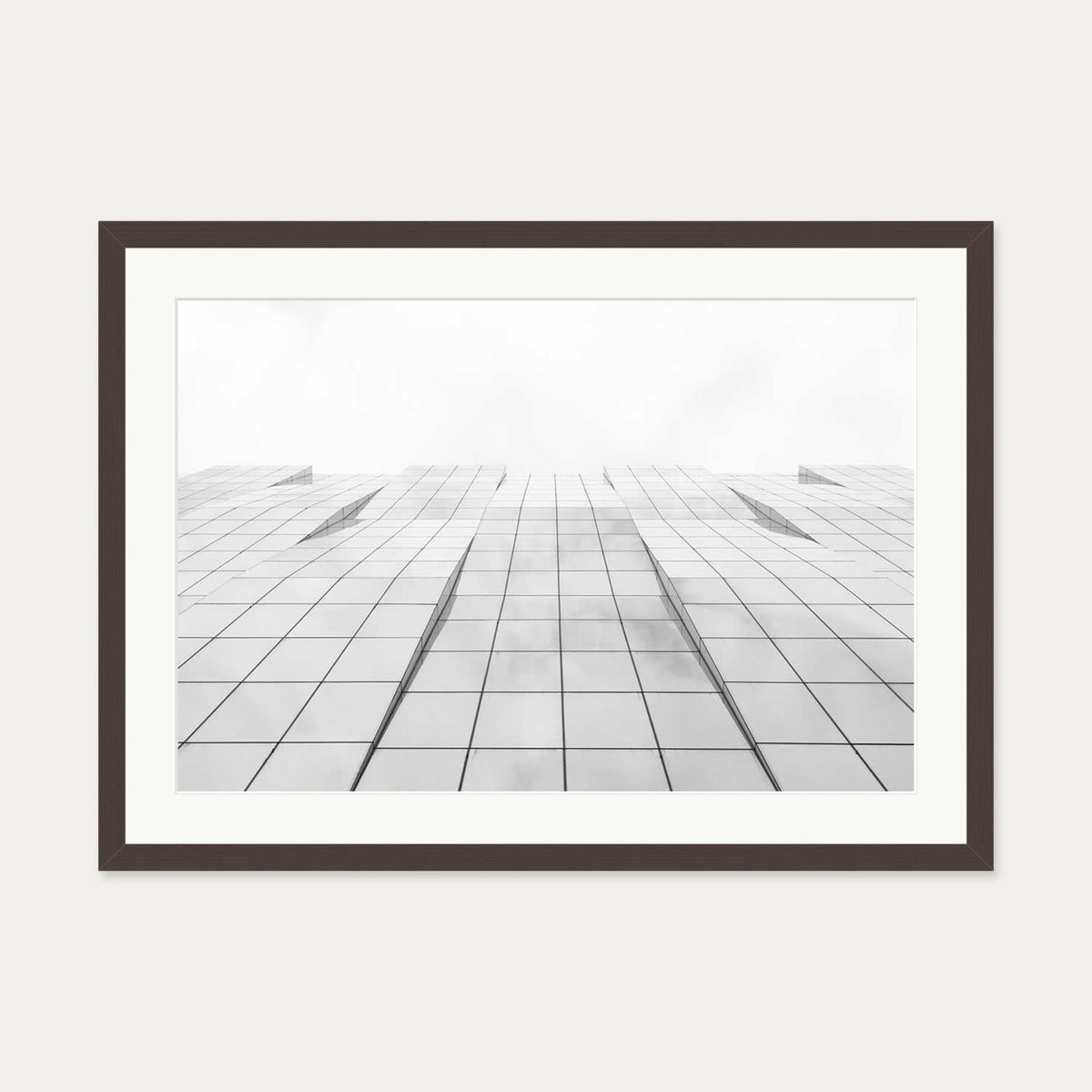 Architectural Geometry II Wall Art Print — 50 x 70 cm — Brown Frame