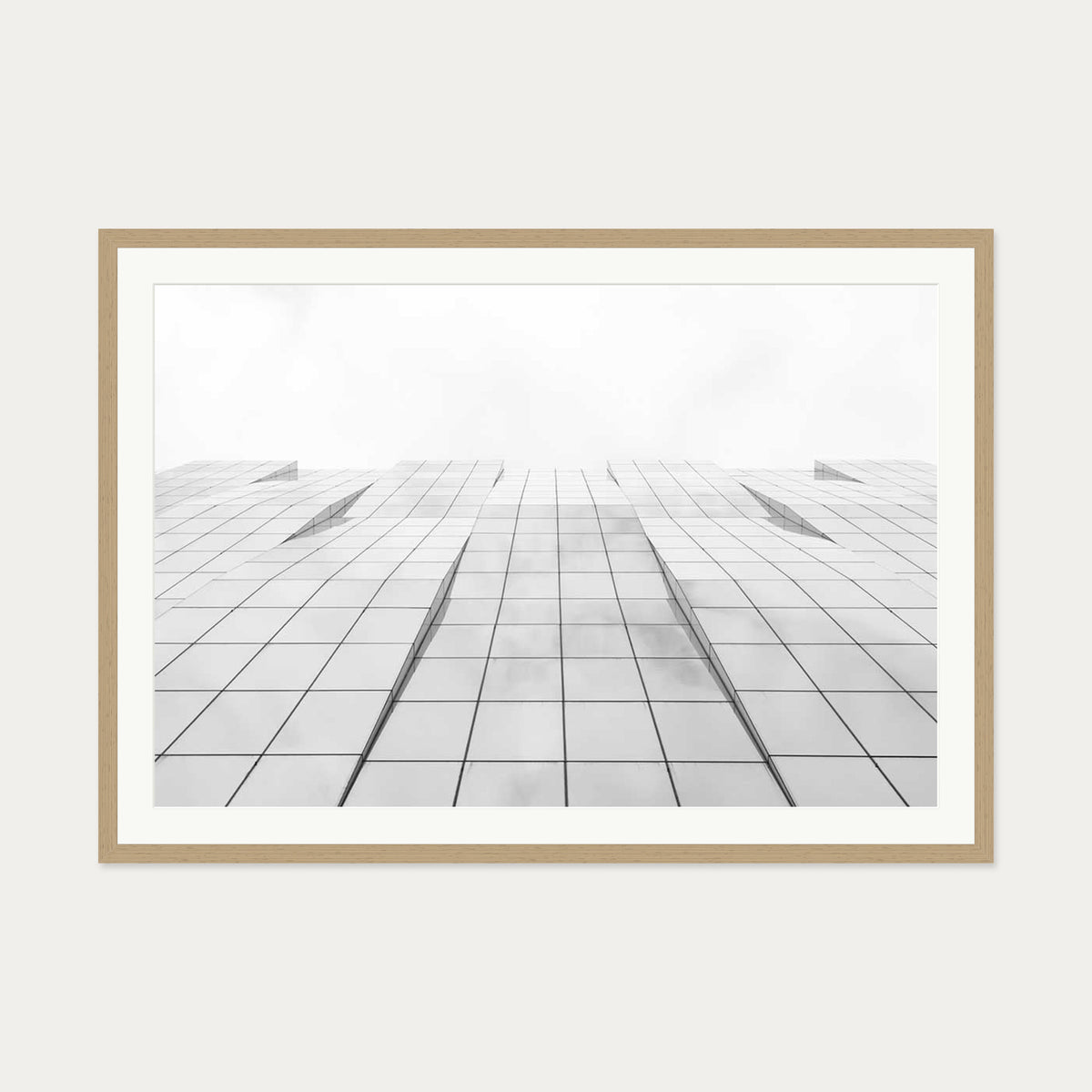 Architectural Geometry II Wall Art Print — 70 x 100 cm — Oak Frame