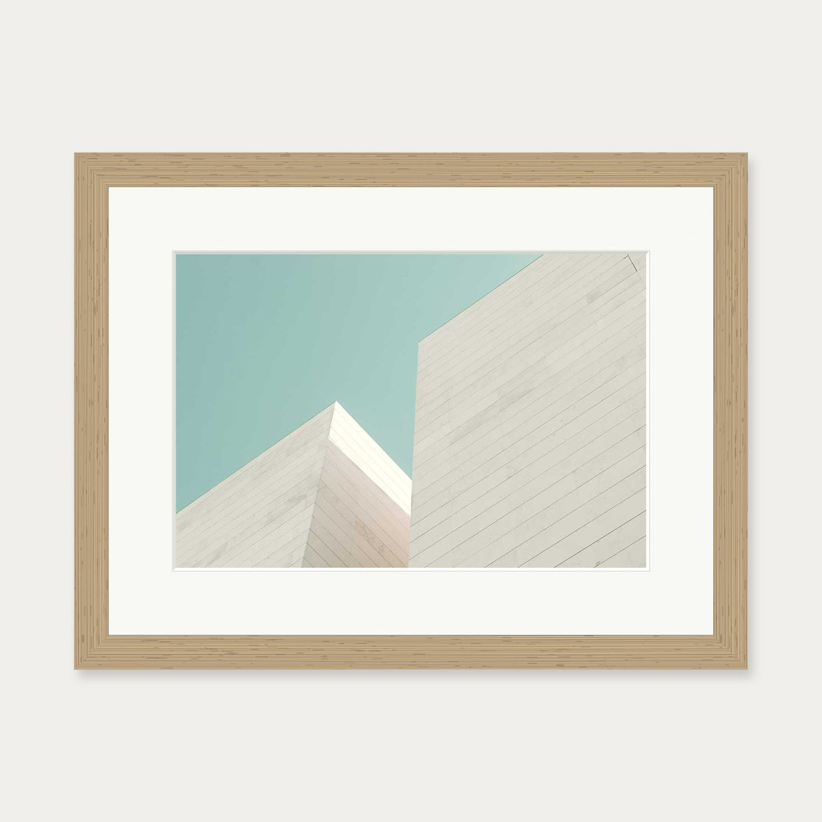 Architectural Geometry Wall Art Print — 30 x 40 cm — Oak Frame