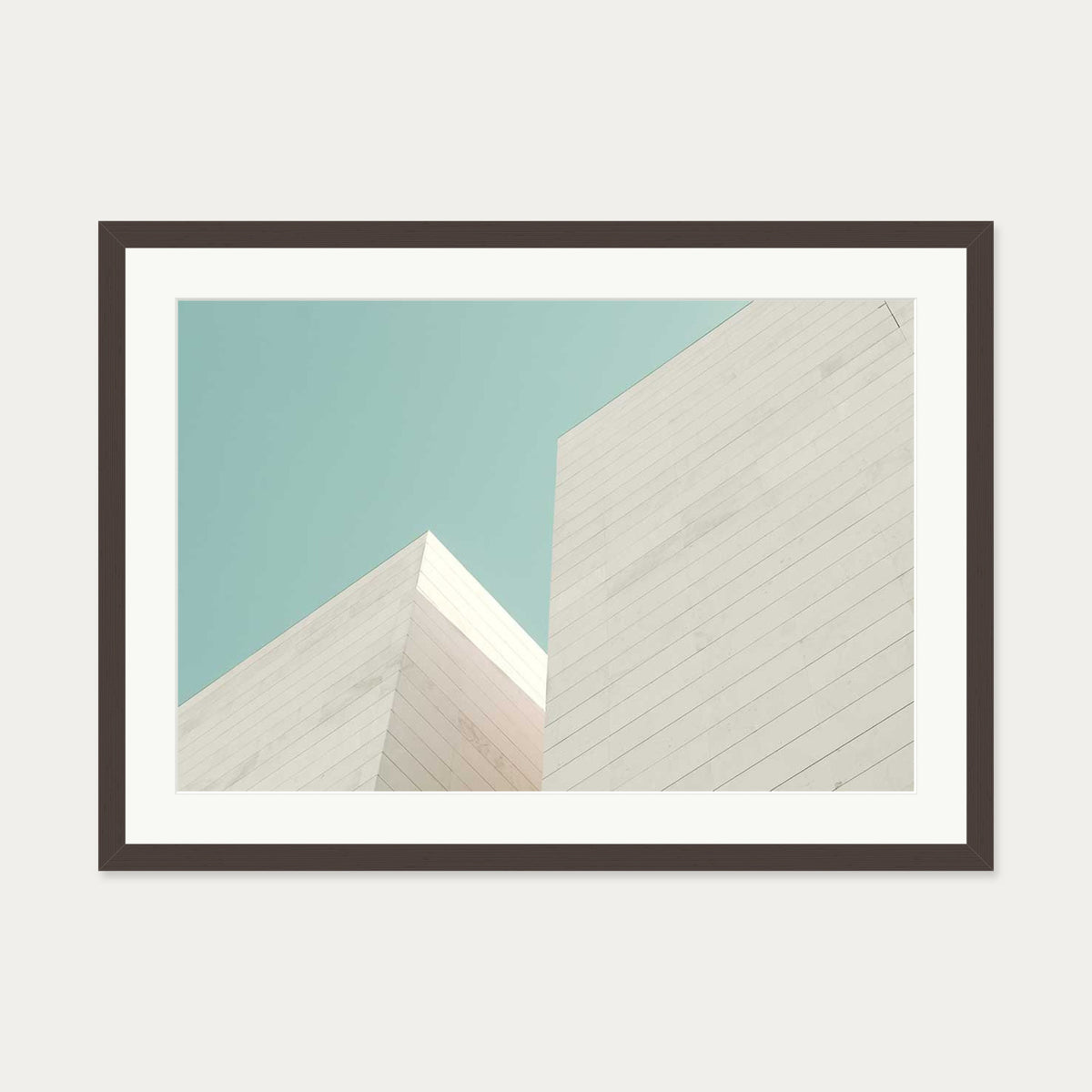 Architectural Geometry Wall Art Print — 50 x 70 cm — Brown Frame