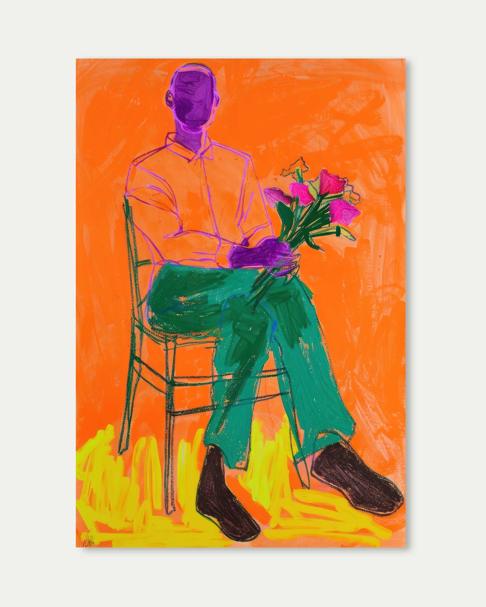 Holding Flowers Figure Study Wall Art