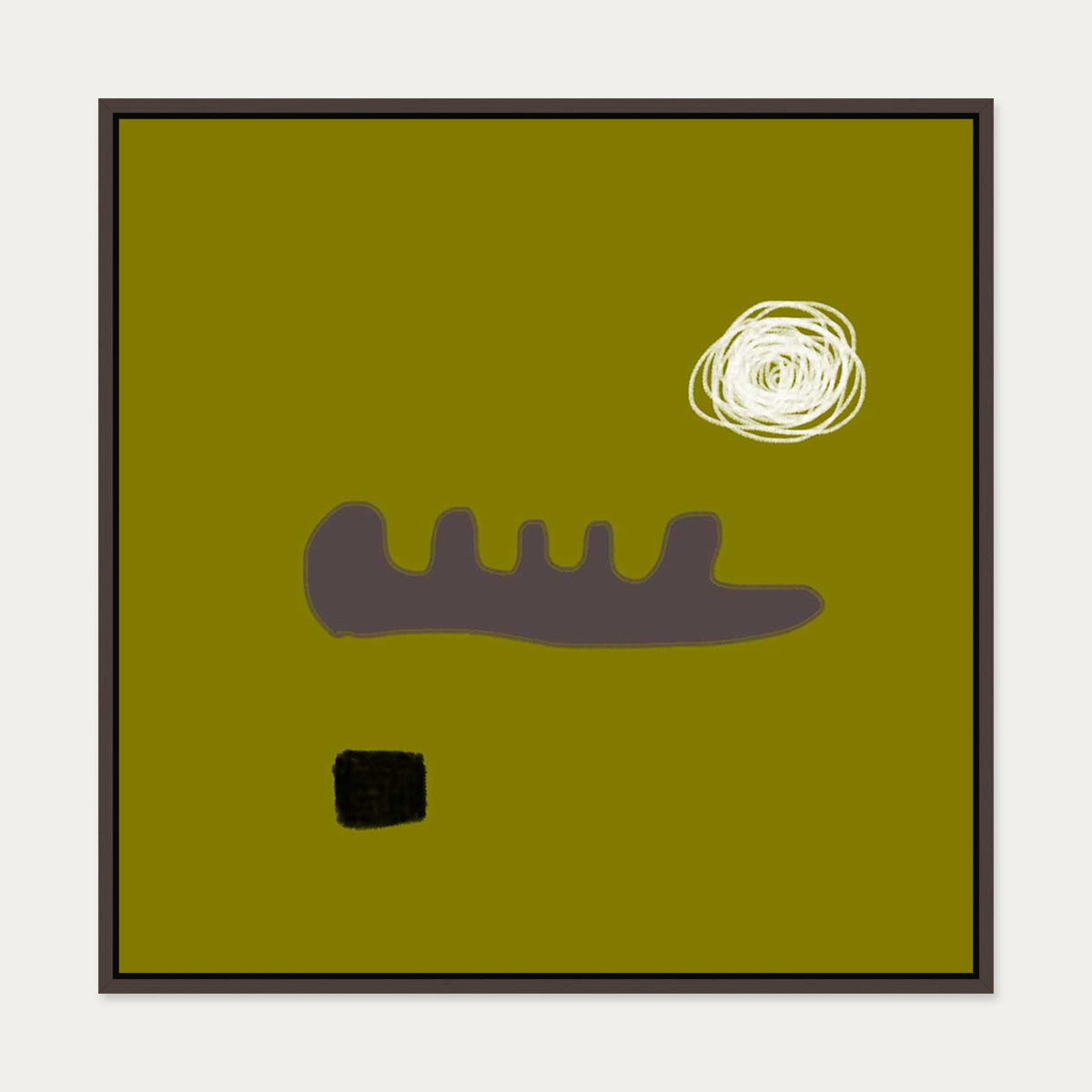 Aubergine On Suede Canvas Art — 70 x 70 cm — Brown Frame