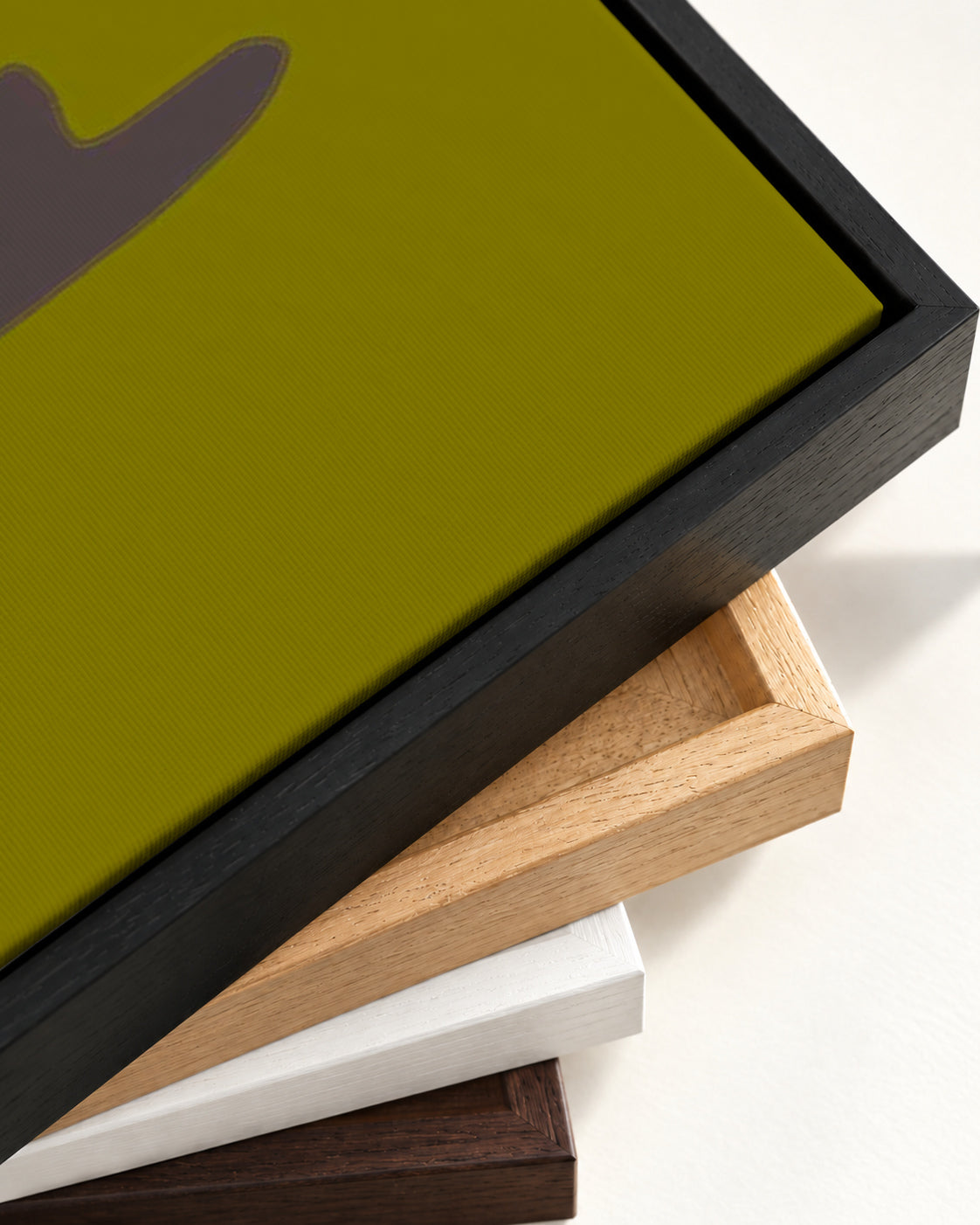 Aubergine On Suede Canvas Art — framed canvas corner and wrapped canvas detail