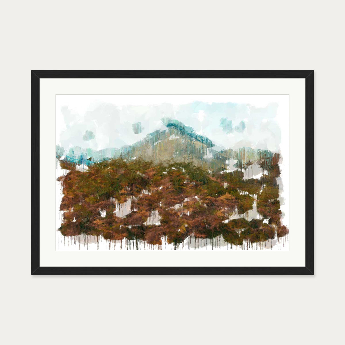 Autumn Mountain Views Art Print — 50 x 70 cm — Black Frame