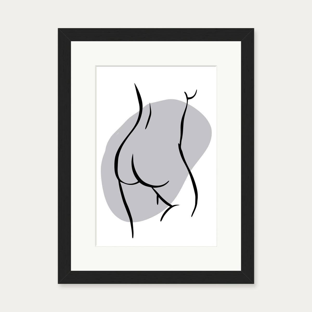 Back Figure Art Print — 30 x 40 cm — Black Frame
