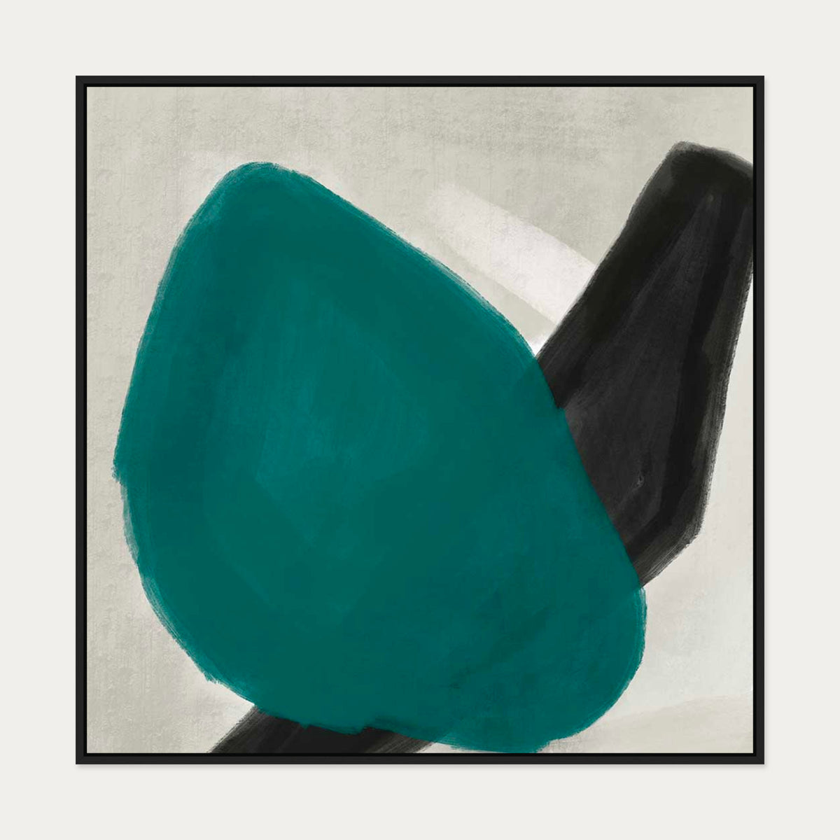 Balancing Act Organic Canvas Art — 100 x 100 cm — Black Frame