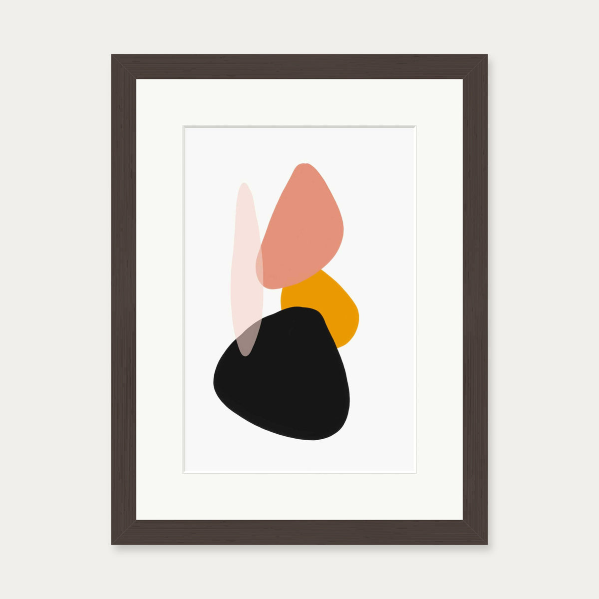 Balancing Shapes Art Print — 30 x 40 cm — Brown Frame