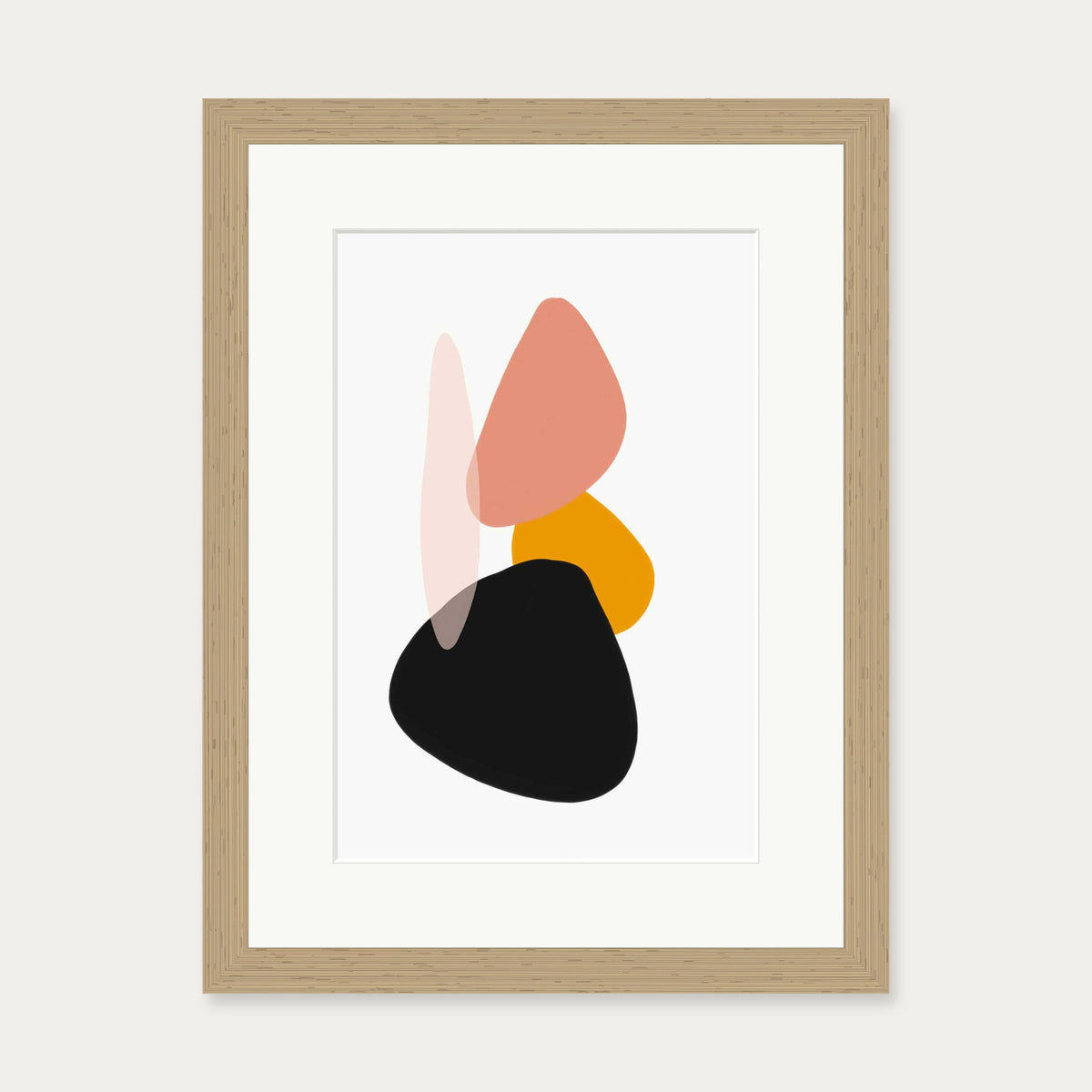Balancing Shapes Art Print — 30 x 40 cm — Oak Frame