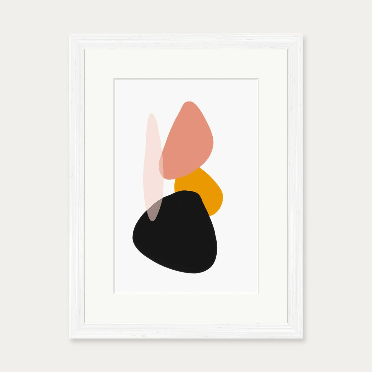 Balancing Shapes Art Print — 30 x 40 cm — White Frame