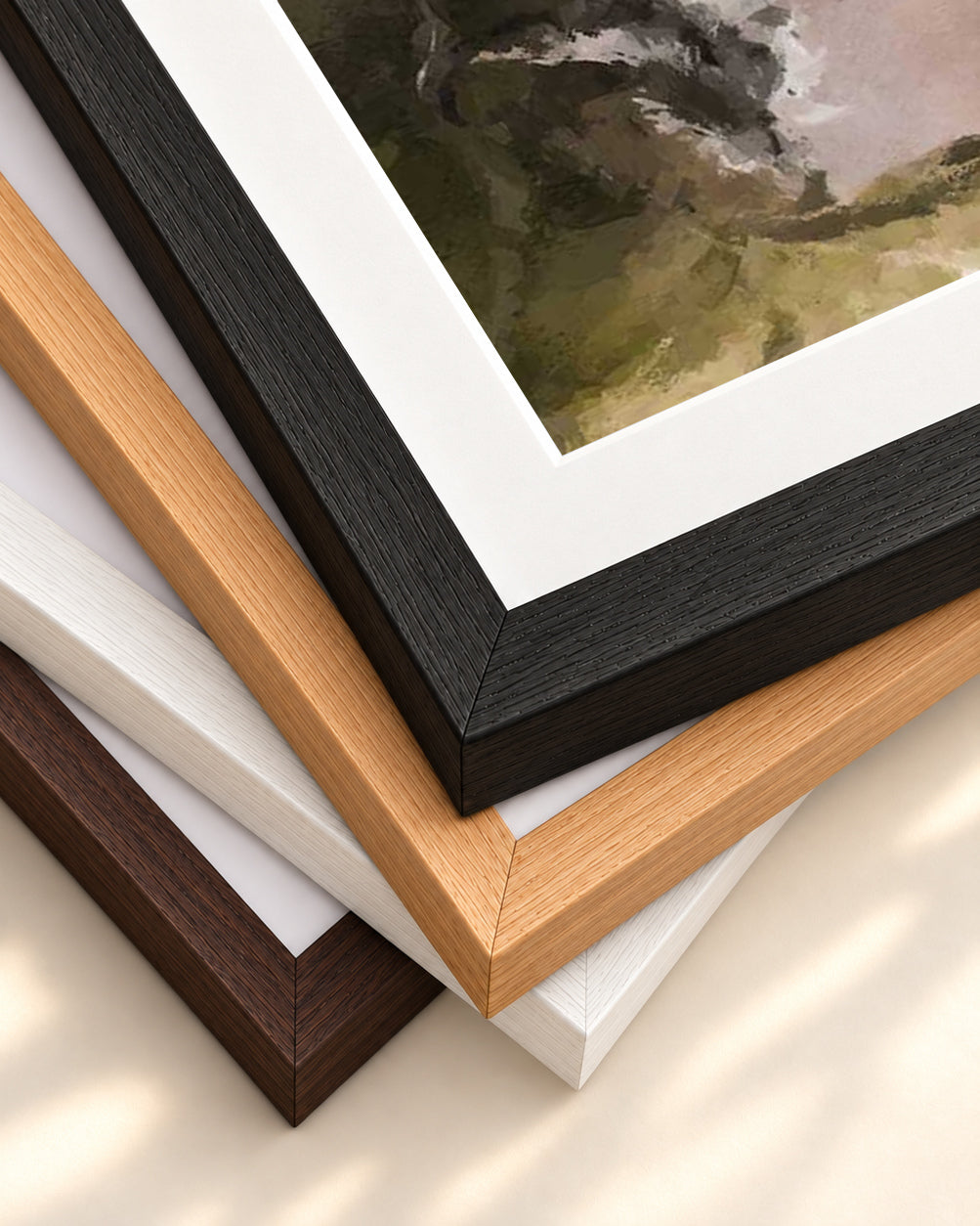 The Beach Art Print — framed print corner with 5 cm mount and bevel