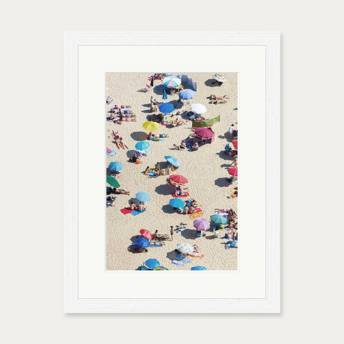 Beach Umbrella Wall Art Print — 30 x 40 cm — White Frame