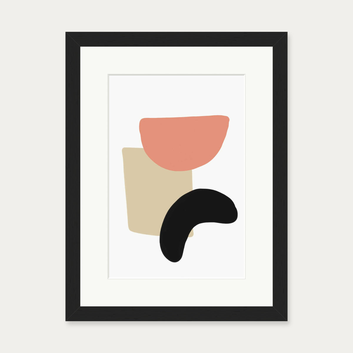 Bean And Shapes Art Print — 30 x 40 cm — Black Frame