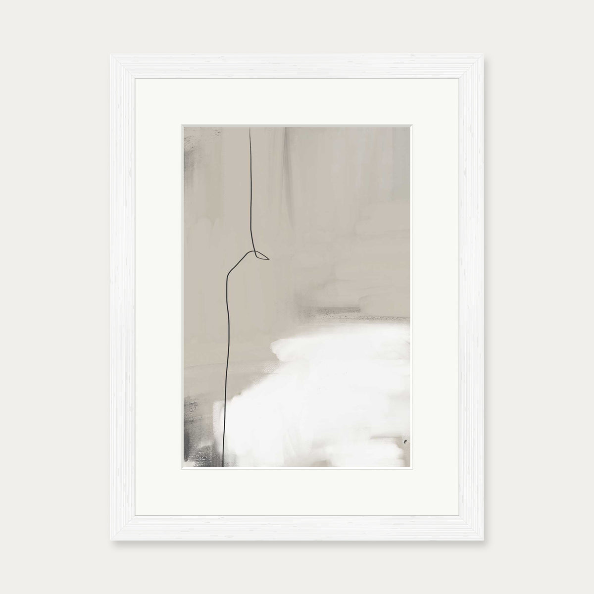 Beige Abstract Art Print — 30 x 40 cm — White Frame