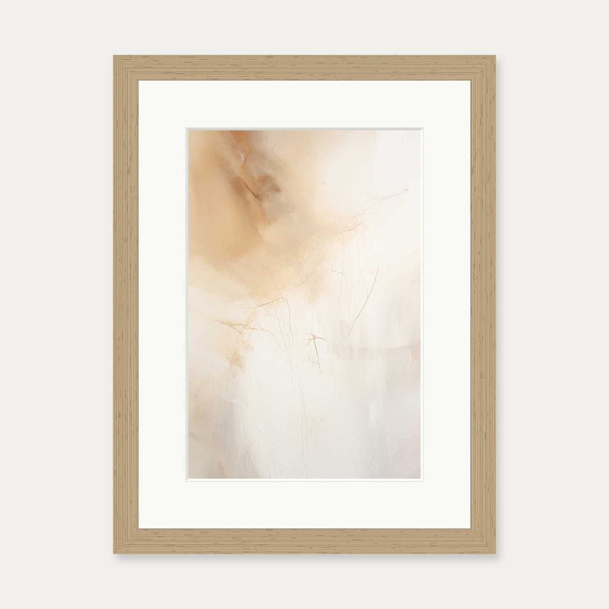 Beige Haze Art Print — 30 x 40 cm — Oak Frame