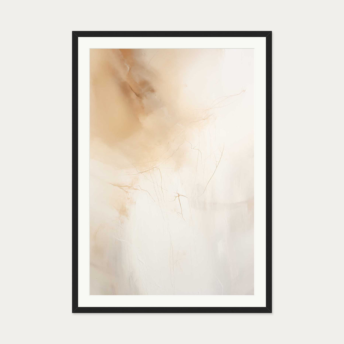 Beige Haze Art Print — 70 x 100 cm — Black Frame
