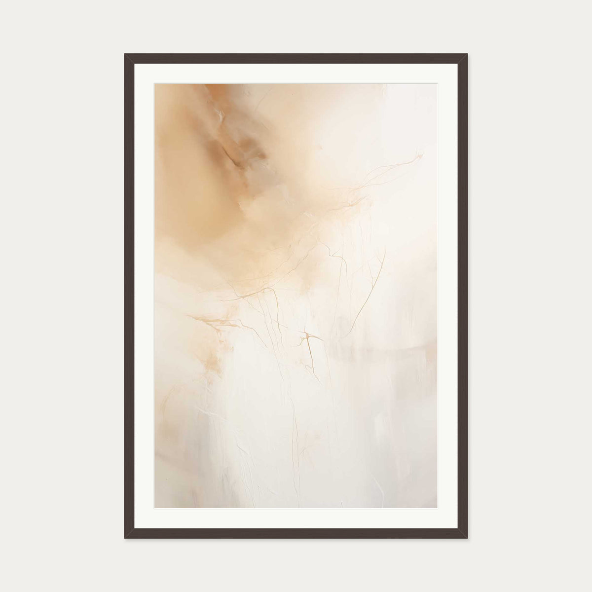 Beige Haze Art Print — 70 x 100 cm — Brown Frame