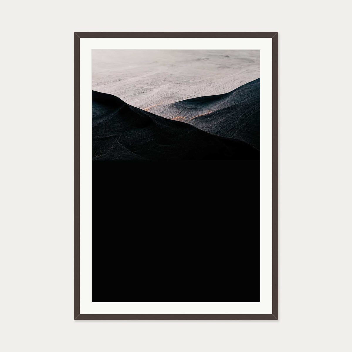 Beyond The Valley Art Print — 70 x 100 cm — Brown Frame
