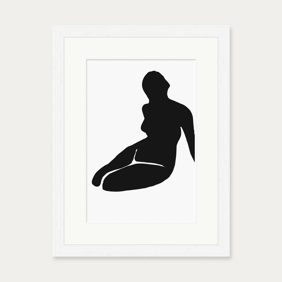 Black And White Figure Art Print — 30 x 40 cm — White Frame