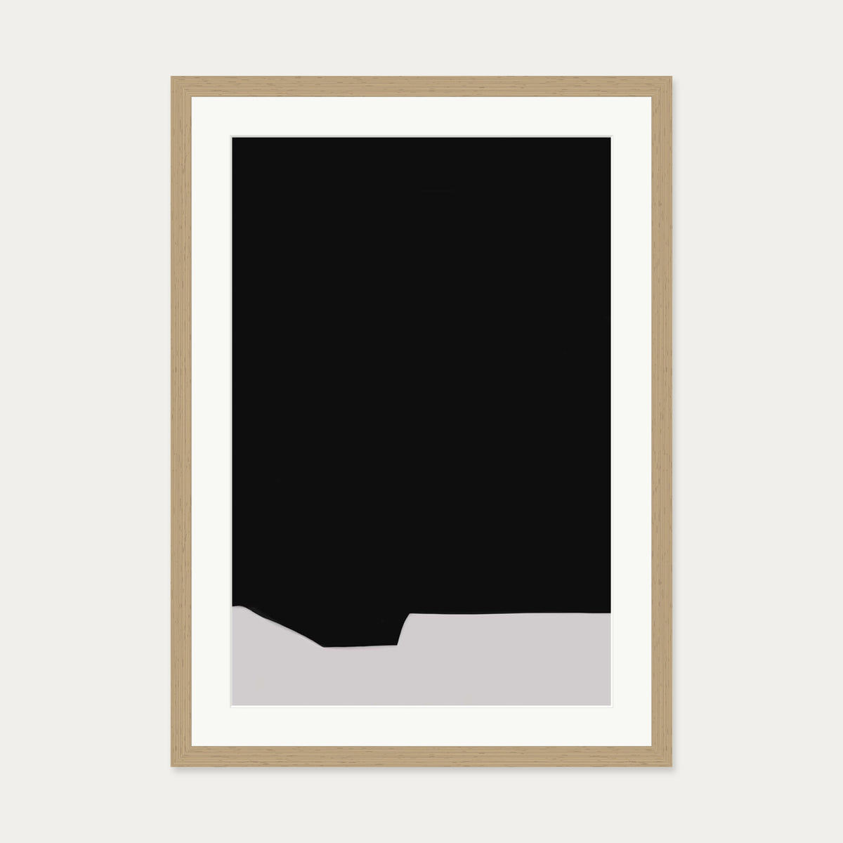 Black Minimal Design Art Print — 50 x 70 cm — Oak Frame