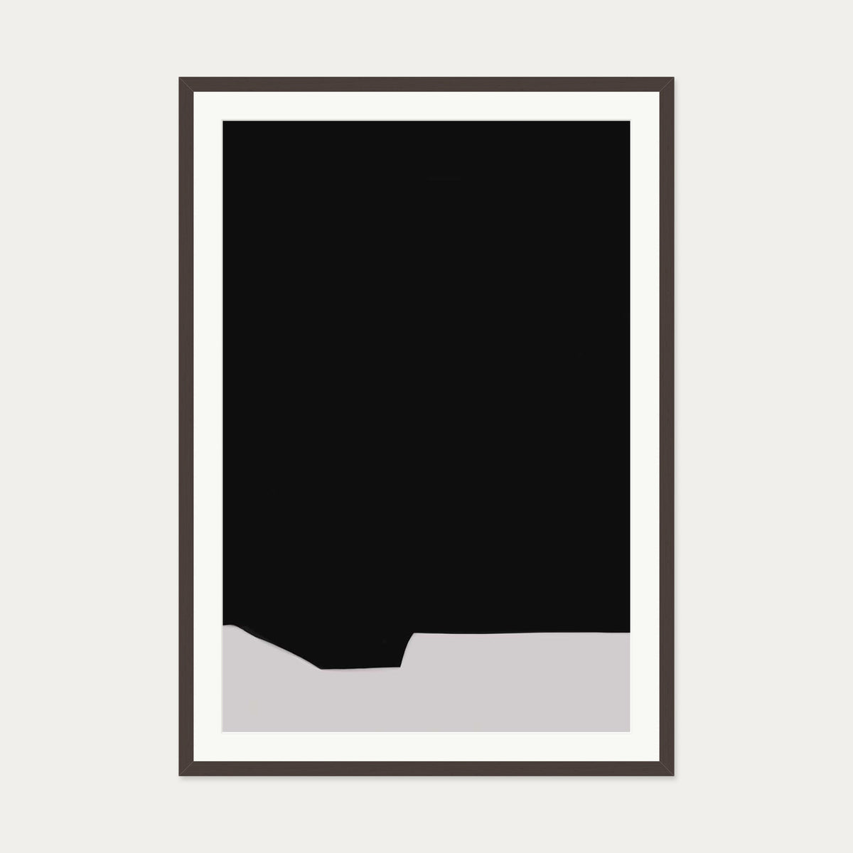 Black Minimal Design Art Print — 70 x 100 cm — Brown Frame