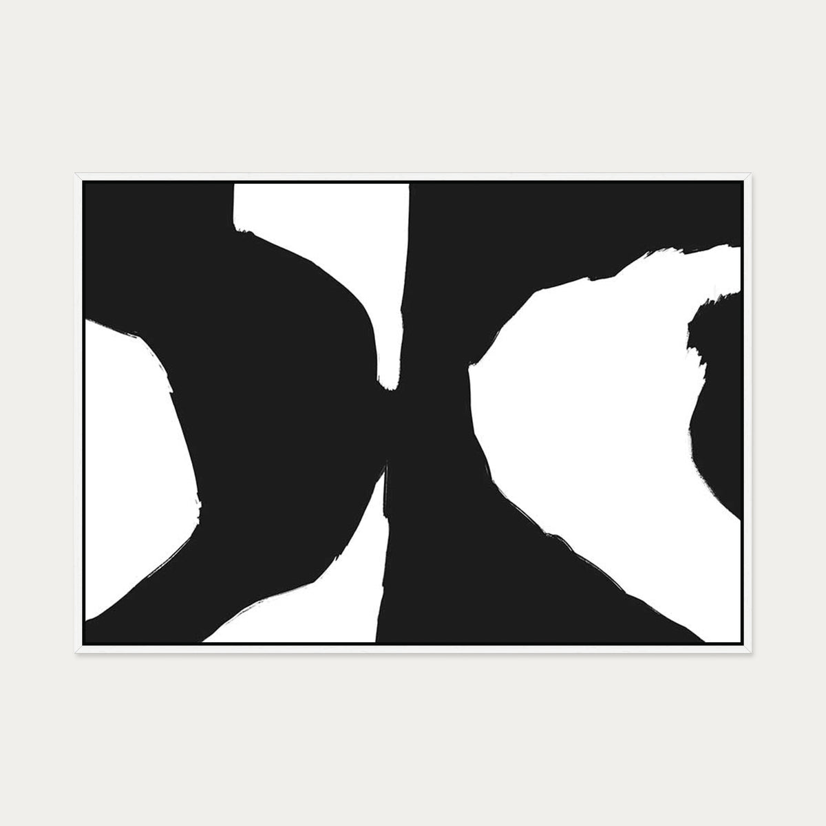 Black Optical Illusion Canvas Art — 70 x 100 cm — White Frame