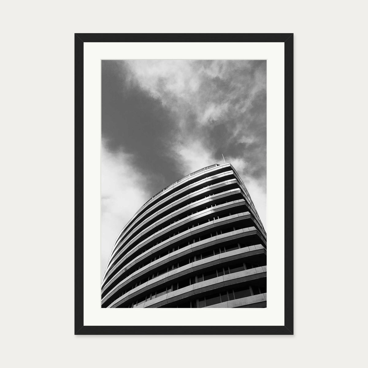Black & White Architecture Art Print — 50 x 70 cm — Black Frame