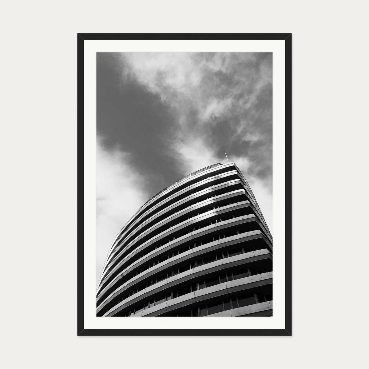 Black & White Architecture Art Print — 70 x 100 cm — Black Frame