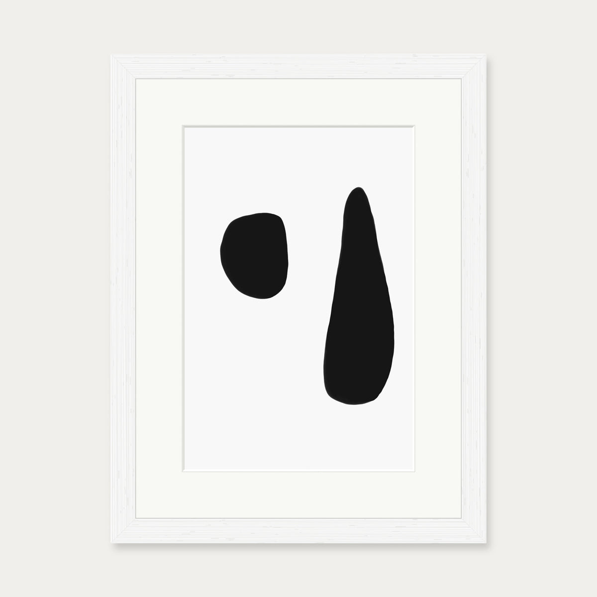 Black & White Composition Art Print — 30 x 40 cm — White Frame