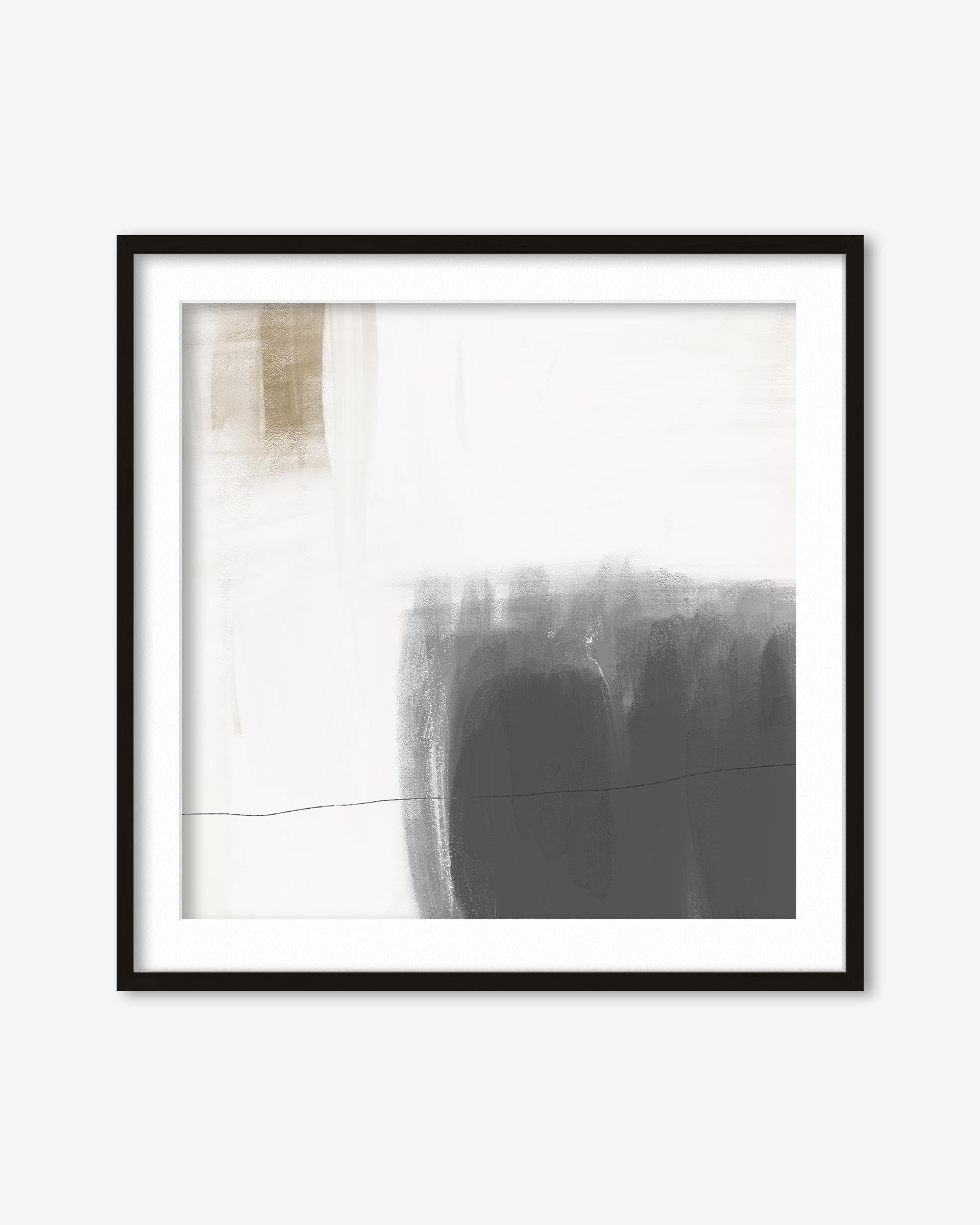 Neutral Abstract Brushed Square Art Print