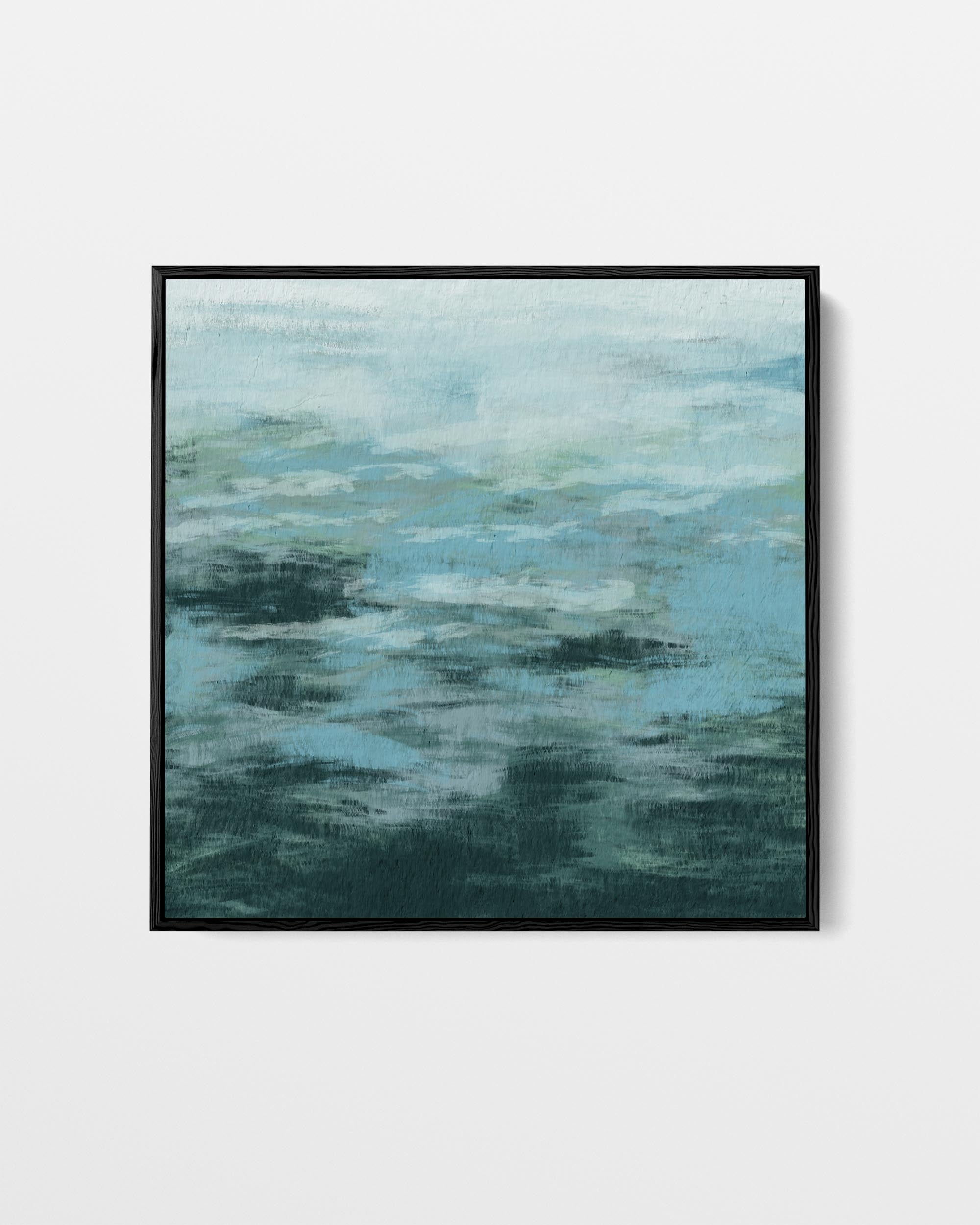 Teal Brush Strokes Abstract Canvas Art