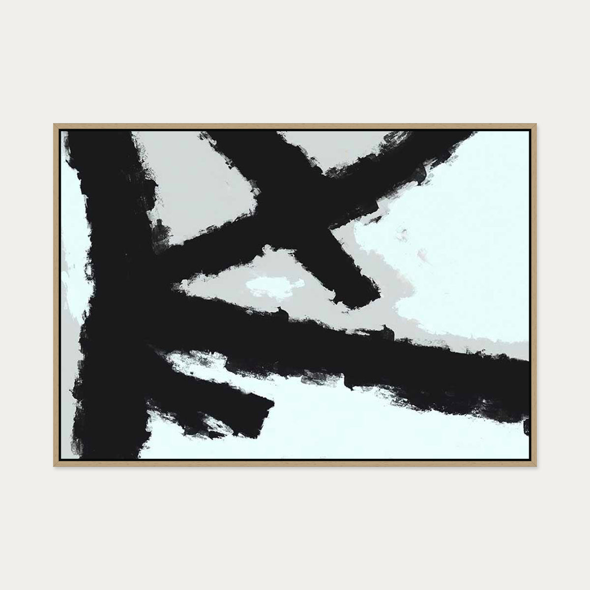 Blue Avenue Canvas Art — 70 x 100 cm — Oak Frame