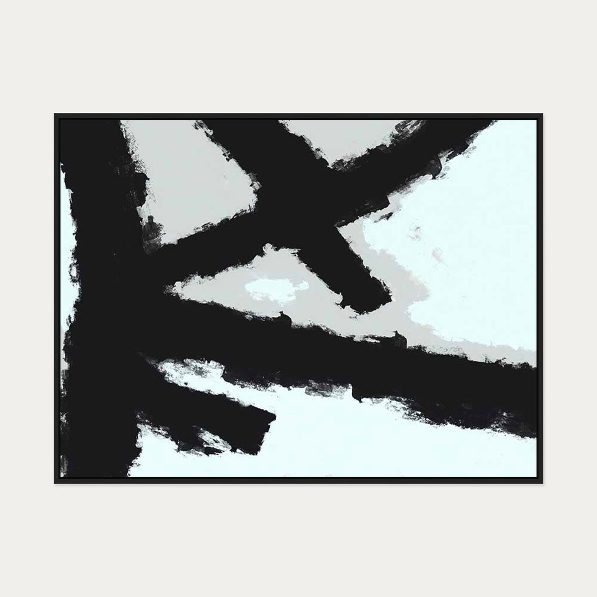 Blue Avenue Canvas Art — 90 x 120 cm — Black Frame