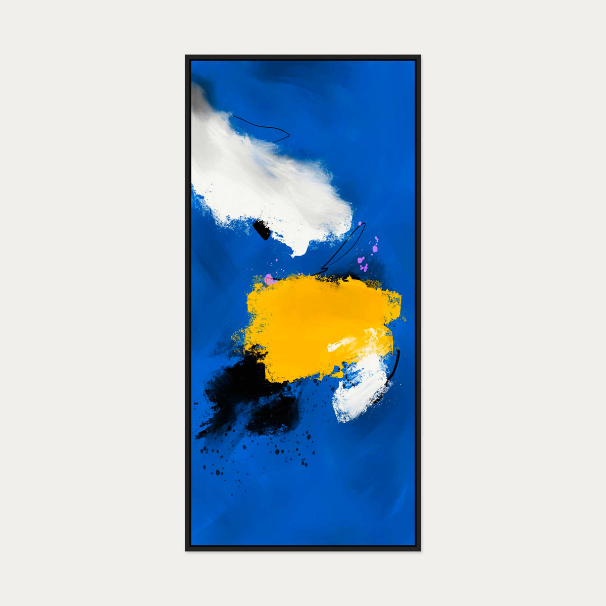 Blue Lagoon Canvas Art — 130 x 60 cm — Black Frame