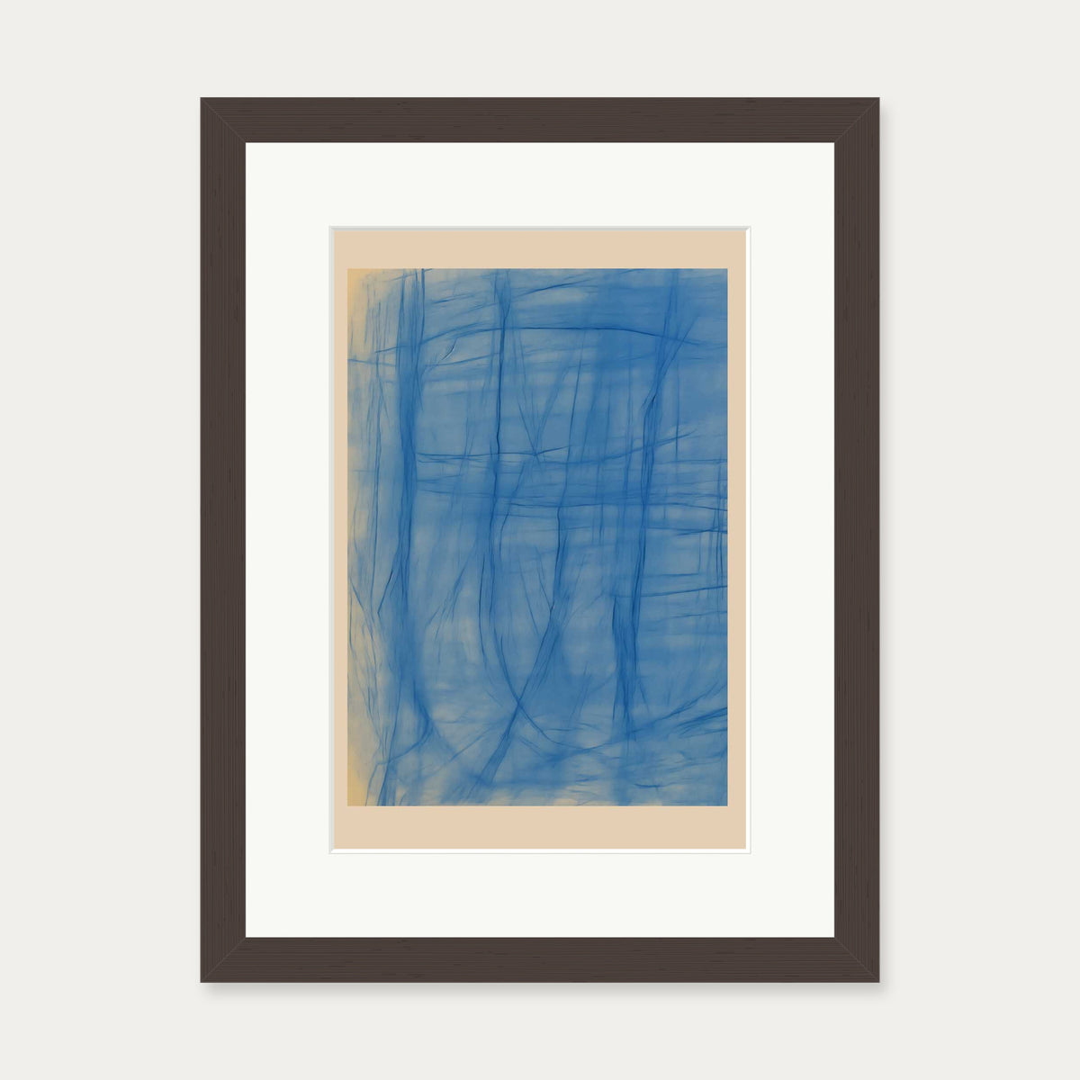 Blue Serenity Art Print — 30 x 40 cm — Brown Frame