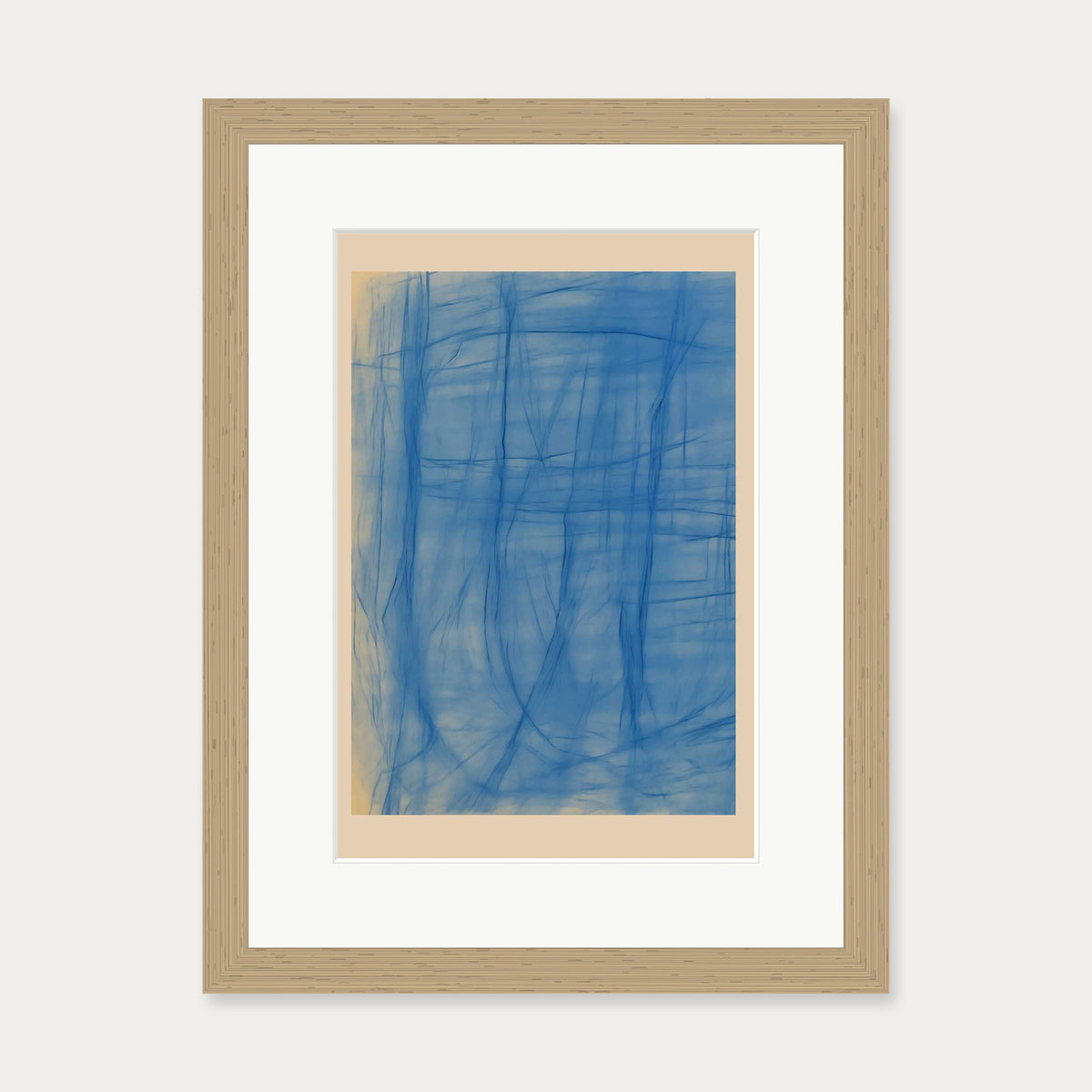 Blue Serenity Art Print — 30 x 40 cm — Oak Frame