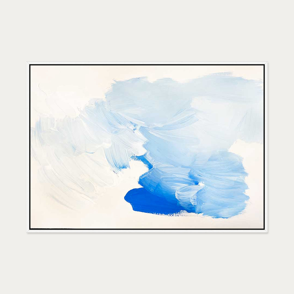 Blue Symphony Canvas Art — 70 x 100 cm — White Frame