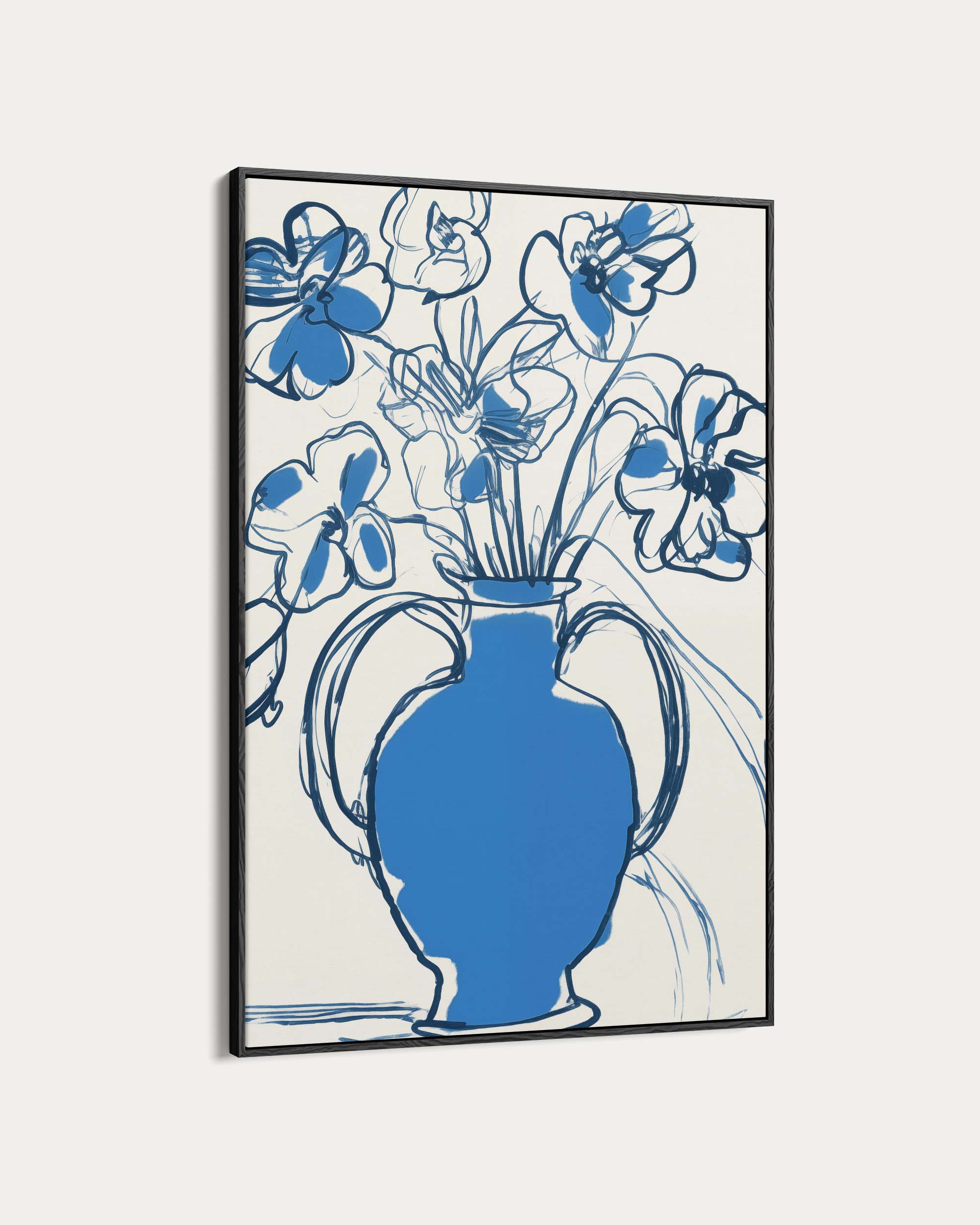 Blue Pot Sketch Art Print