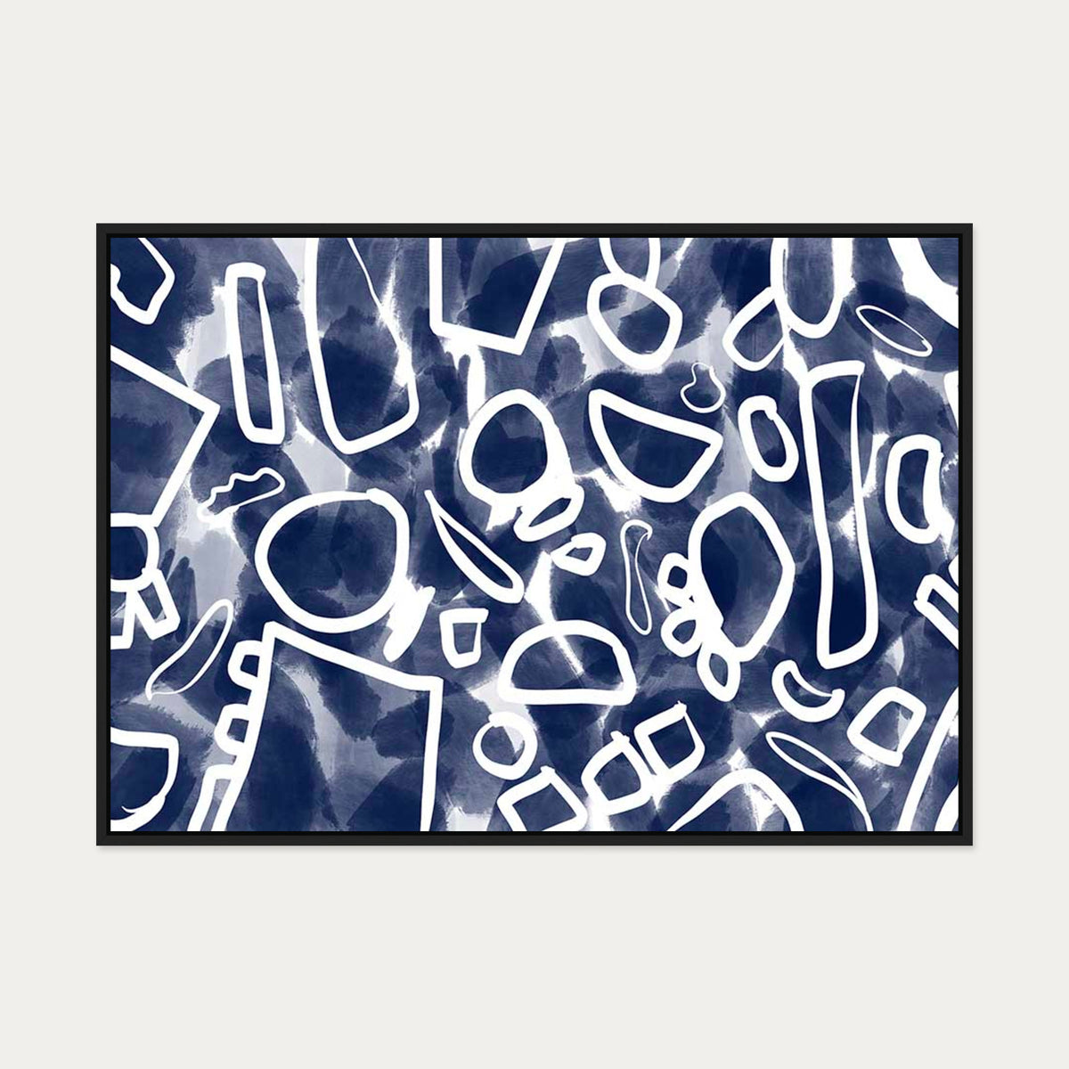 Blueprint II Canvas Art — 70 x 100 cm — Black Frame