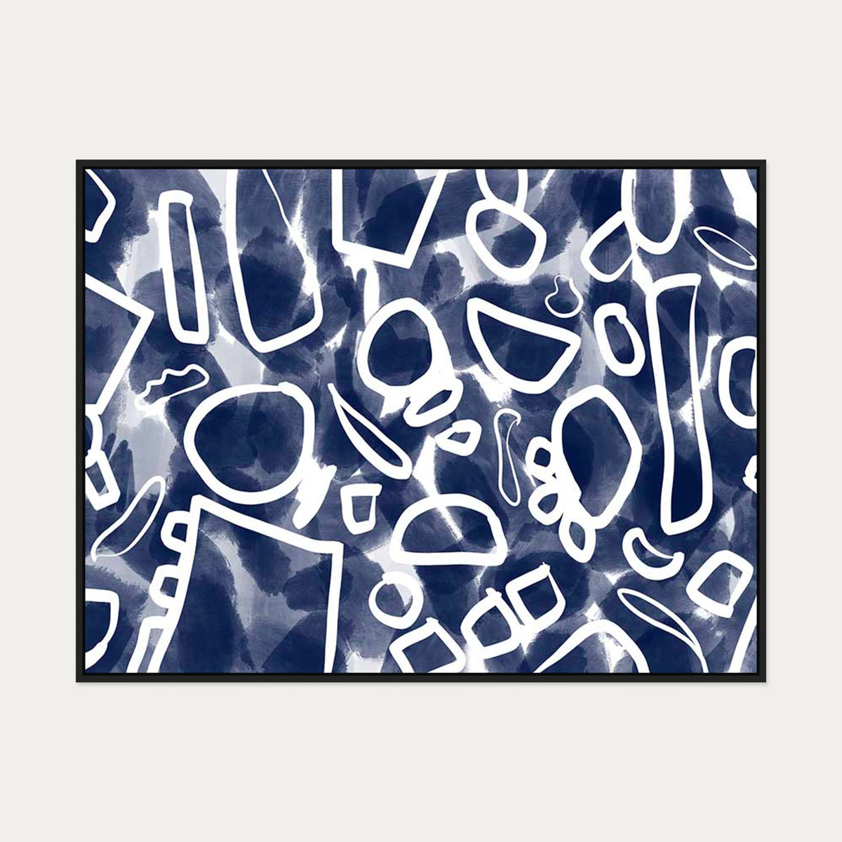 Blueprint II Canvas Art — 90 x 120 cm — Black Frame