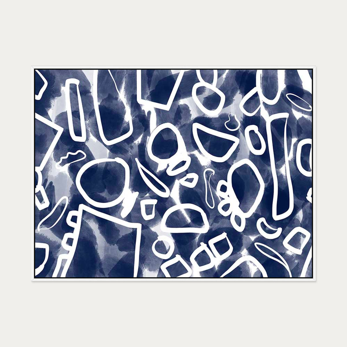 Blueprint II Canvas Art — 90 x 120 cm — White Frame